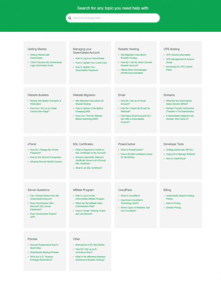 GreenGeeks - FAQ