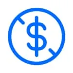 icone dollars barré